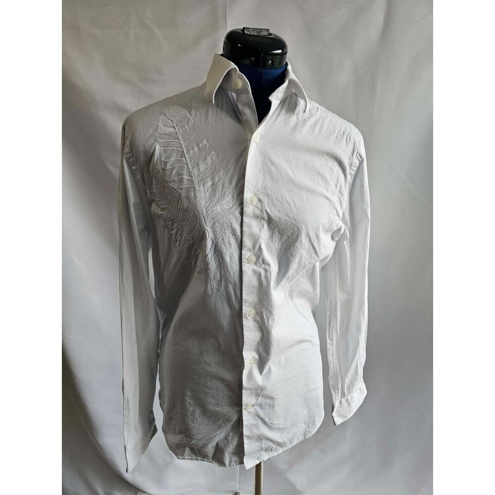 Preppy Express 1MX White Embroidered Button Up Shirt XS